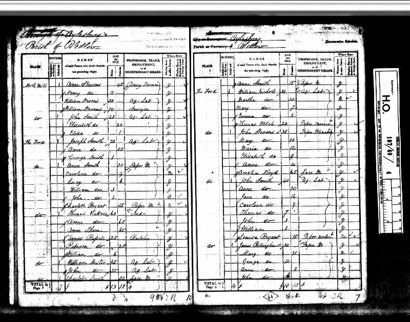 Billinghurst (Mary Ann nee Rippington) 1841 Census
